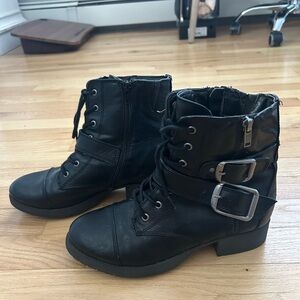 Black Leather Ankle Boots